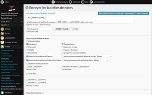 Screenshot du module Email aux parents 4