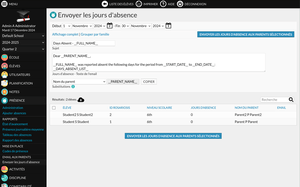 Screenshot du module Email aux parents 7